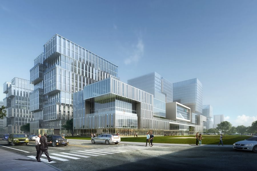 Zhangjiang Gaoke Industrial Park Northeast Perspective · Vibrant Office Park